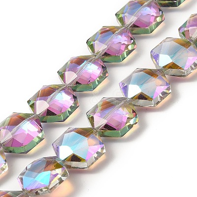 Transparent Electroplate Glass Beads Strands X-EGLA-E030-01E-01-1