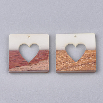 Resin & Walnut Wood Pendants RESI-S358-01-1