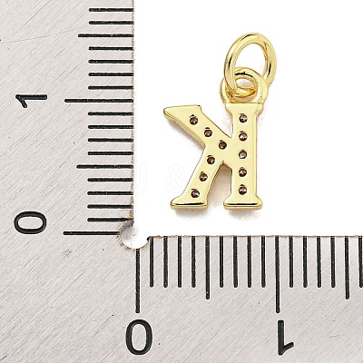 Initial Letter Brass with Cubic Zirconia Charms KK-Q814-26K-G-1