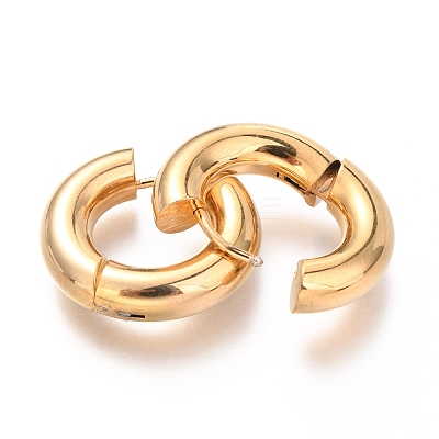 202 Stainless Steel Huggie Hoop Earrings EJEW-O087-08C-G-1
