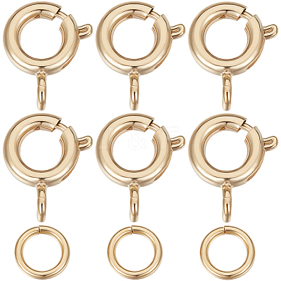 30Pcs Brass Spring Ring Clasps DIY-BBC0001-49-1