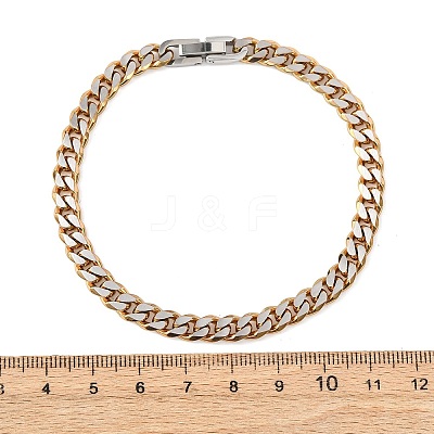 304 Stainless Steel Cuban Link
Chain Bracelets for Women BJEW-F527-05G-1