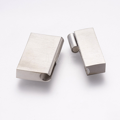 Tarnish Resistant 304 Stainless Steel Magnetic Clasps with Glue-in Ends STAS-K145-19P-1