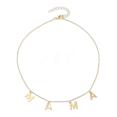 Mother's Day 304 Stainless Steel Letter MAMA Pendant Necklace NJEW-JN04702-1
