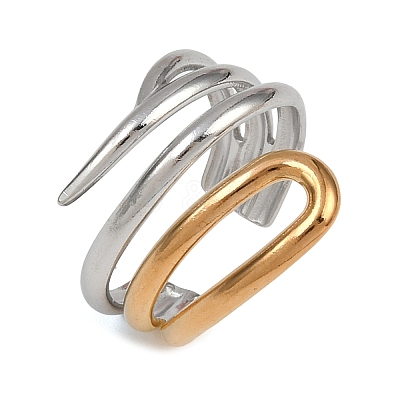 304 Stainless Steel Cuff Rings for Women RJEW-L133-03GP-01-1