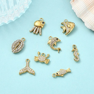 8Pcs 8 Styles 304 Stainless Steel Charms STAS-YW0003-33-1