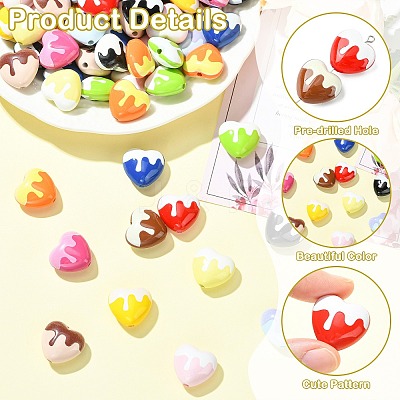 Baking Paint Opaque Acrylic Beads OACR-CJZ0001-01-1
