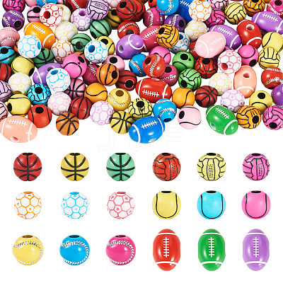 120Pcs 6 Styles Acrylic Beads OACR-TA0003-78-1