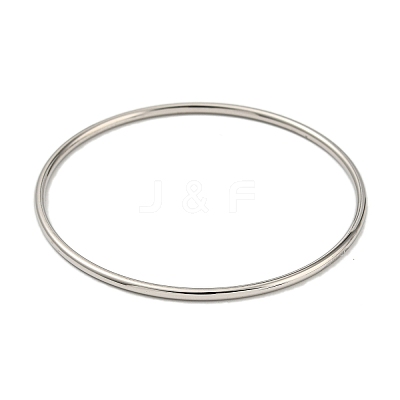 Non-Tarnish 304 Stainless Steel Simple Plain Bangle for Women BJEW-F461-01C-P-1
