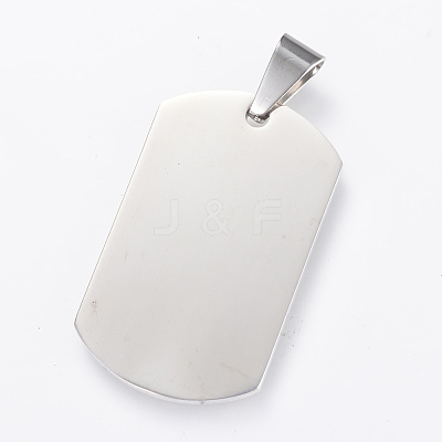 Non-Tarnish 304 Stainless Steel Stamping Blank Tag Pendants X-STAS-R090-32-1
