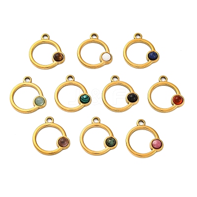 Natural Mixed Stone Pendants STAS-Z100-06G-1