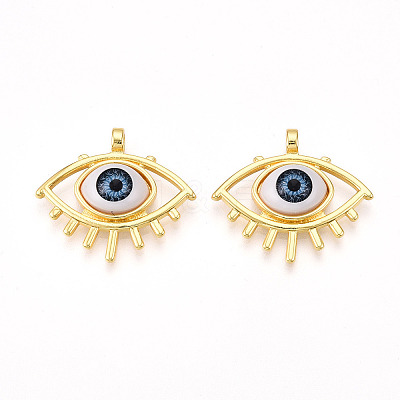 Brass Resin Pendants KK-T070-94-1