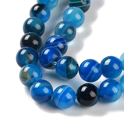 Natural Striped Agate/Banded Agate Beads Strands G-Z060-A01-B25-1