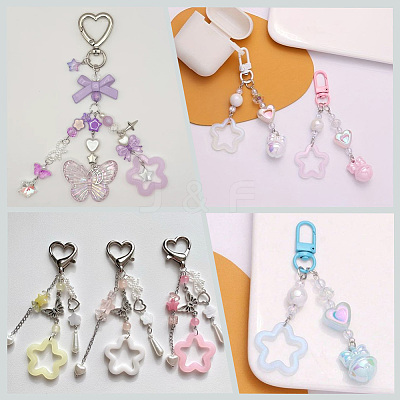 100Pcs Transparent Luminous Acrylic Pendants TACR-SP0001-18-1