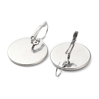 Non-Tarnish 304 Stainless Steel Leverback Earring Settings STAS-F191-03P-25mm-1
