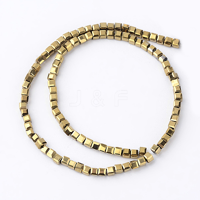 Electroplate Crystal Glass Faceted Cube Beads Strands X-EGLA-F013-A02-1