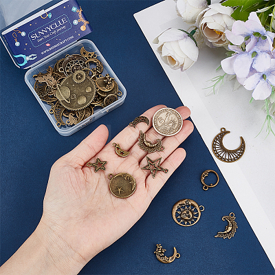 15 Styles Tibetan Style Alloy Pendants FIND-SC0008-47-1