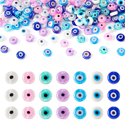 175Pcs 7 Colors Handmade Evil Eye Lampwork Beads EGLA-TA0001-32-1
