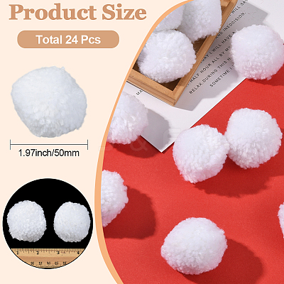 24Pcs Wool Soft Pompom Ball DIY-SC0031-31D-03-1