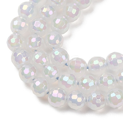 Electroplated Natural Agate Beads Strands G-B191-A07-6mm-01-1