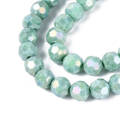 Anti-Tarnish Electroplate Glass Beads Strands EGLA-ZX010-8mm-11-1
