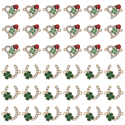36Pcs 2 Styles Alloy Crystal Rhinestone Connector Charms FIND-CA0006-80-1