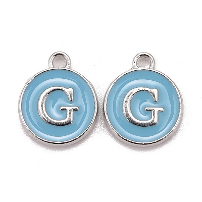 Platinum Plated Alloy Enamel Charms X-ENAM-S118-04G-P-1