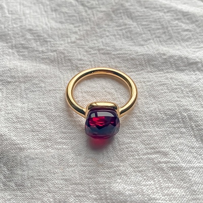 Square 304 Stainless Steel with Glass Finger Rings FS-WG8AAFA-02-1