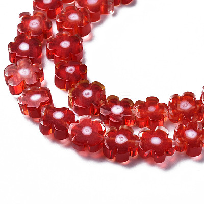 Handmade Millefiori Glass Bead Strands X-LAMP-J035-6mm-29-1