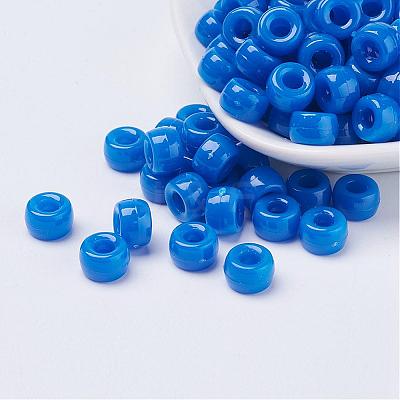 Opaque Acrylic European Large Hole Beads PL338-10-1