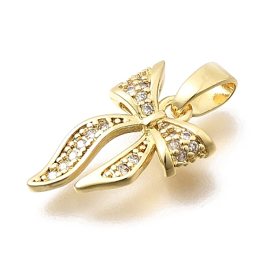 Brass Clear Cubic Zirconia Pendants KK-B187-05G-1