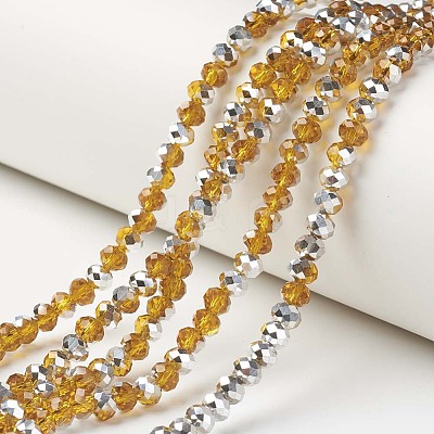 Electroplate Transparent Glass Beads Strands EGLA-A034-T3mm-M10-1