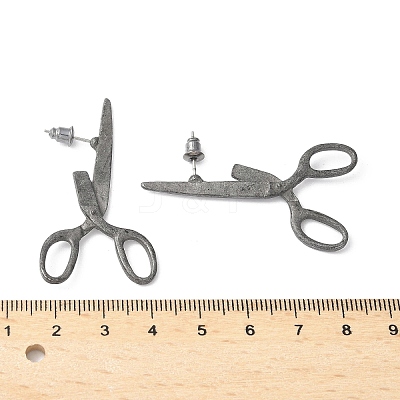 Alloy Scissor Stud Earrings for Unisex EJEW-V006-07-1