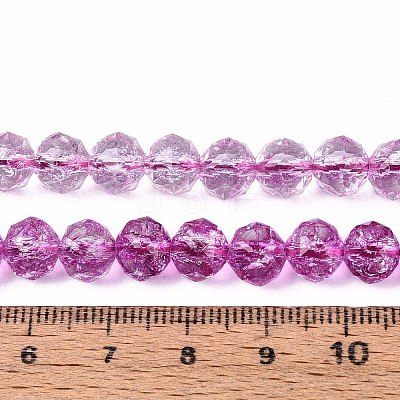 Crackle Transparent Glass Beads Strands GLAA-N063-8mm-05-1
