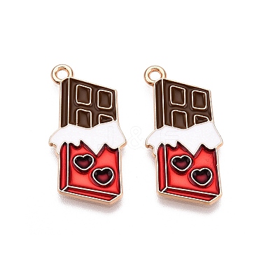 Valentine's Day Theme Alloy Enamel Pendants ENAM-T020-50B-01-1