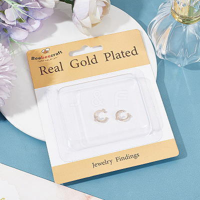 6Pcs Brass Micro Pave Clear Cubic Zirconia Ear Cuff Findings KK-BBC0009-76-1