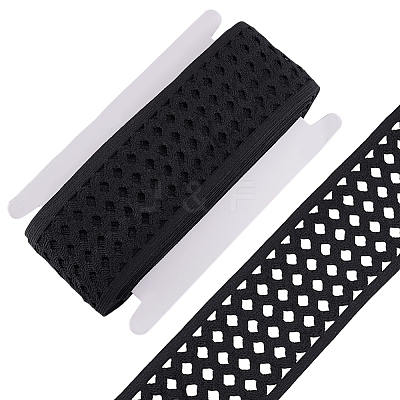 10 Yards Polyester Elastic Hollow Wide Band DIY-FG0006-44B-1