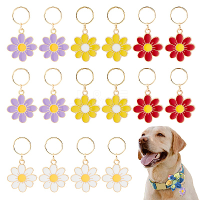 16Pcs 4 Colors Alloy Enamel Keychain KEYC-CA0001-15-1