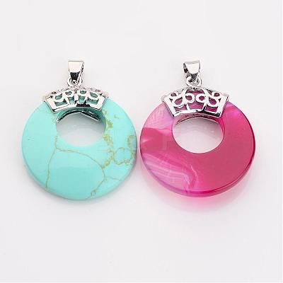 Natural & Synthetic Mixed Stone Pendants G-C071-M-1