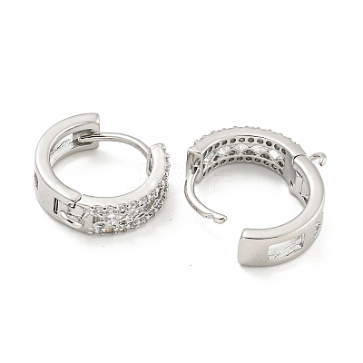 Rack Plating Brass Micro Pave Cubic Zirconia Hoop Earring Findings EJEW-C102-21A-P-1