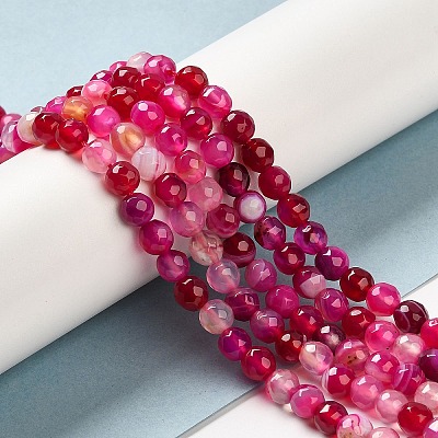 Natural Striped Agate/Banded Agate Beads Strands G-A246-8mm-13-1