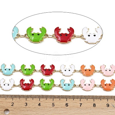 304 Stainless Steel Enamel Crab Link Chains CHS-F023-01E-G-1