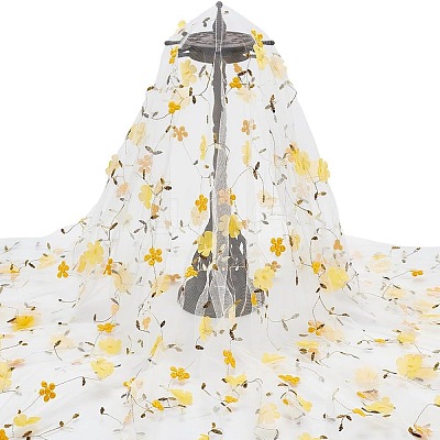 1Pc Flower Pattern Milk Fiber Mesh Fabric DIY-UN0006-50A-1