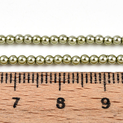 Baking Paint Pearlized Glass Pearl Bead Strands HY-N002-2mm-A07-1