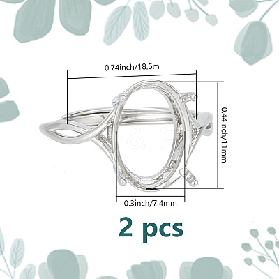 2Pcs Adjustable Brass Finger Rings Components FIND-GO0002-77A-1