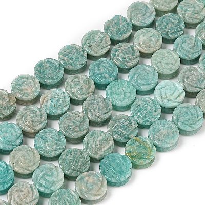 Natural Amazonite Carved Beads Strands G-B134-A01-01-1
