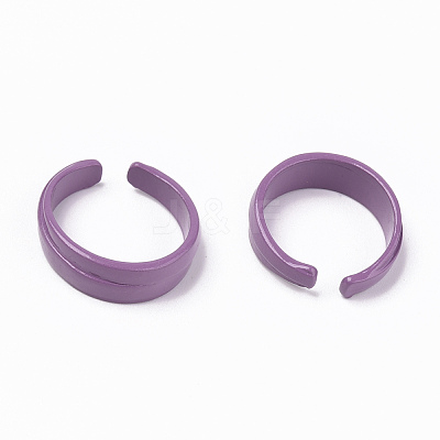 Spray Painted Alloy Cuff Rings RJEW-T011-28D-RS-1