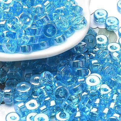 Transparent Colours Luster Glass Seed Beads SEED-E001-T3x6mm-A04-1