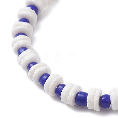 2Pcs Tortoise Handmade Porcelain & Glass Seed Beaded Bracelet Sets BJEW-JB12654-1