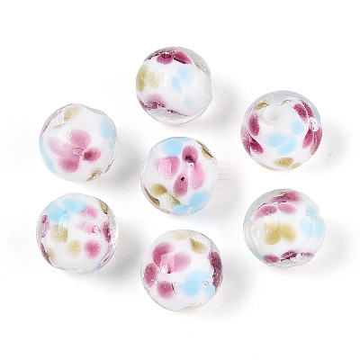 Handmade Lampwork Beads Strands LAMP-T007-04O-1